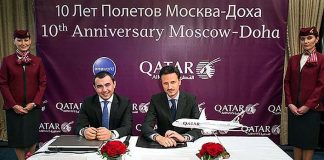Qatar Airways, merayakan 10 tahun layanan penerbangan ke Moscow