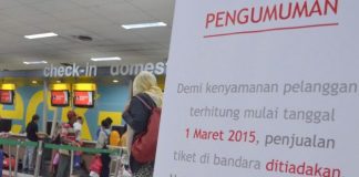 Mulai Hari Ini Loket Penjualan Tiket di Bandara Husein Ditutup