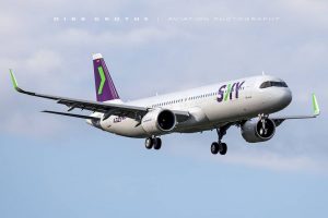 Berikut adalah penampakan pesawat Airbus A321Neo (Msn. 10532) pertama milik Sky ...