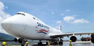Silk Way Boeing 747-400F (VP-BCV) performing flight 7L-648 from Hong Kong to Bak… Silk Way Boeing 747-400F (VP-BCV) performing flight 7L-648 from Hong Kong to Bak...