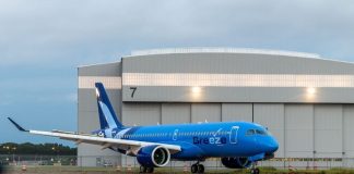 Berikut adalah penampakan pesawat Airbus A220-300 (Msn. 55128) pertama pesanan B… Berikut adalah penampakan pesawat Airbus A220-300 (Msn. 55128) pertama pesanan B...