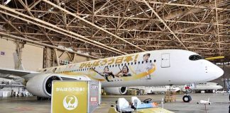 Penampakan pesawat Airbus A350-900 (JA06XJ) Japan Airlines dengan spesial livery… Penampakan pesawat Airbus A350-900 (JA06XJ) Japan Airlines dengan spesial livery...