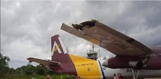 An Aer Caribe Antonov An-26B (HK-4730) suffered a wing tip strike during a low p… An Aer Caribe Antonov An-26B (HK-4730) suffered a wing tip strike during a low p...