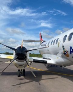 Sebuah pesawat BAe Jetstream 41 (ZS-NRJ) milik maskapai SA Airlink yang sedang m...