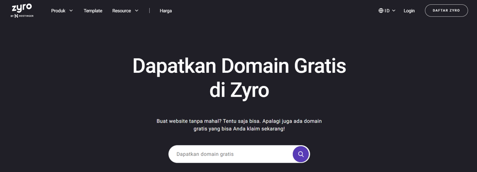 domain gratis zyro