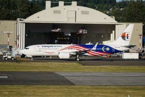 Penampakan pesawat Boeing 737-8 MAX (Msn. 66439) pertama pesanan Malaysia Airlin...
