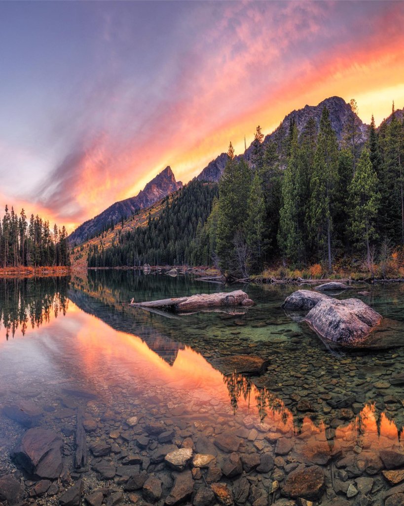 Captured by marvel at the breathtaking beauty of Grand Teton National Park in W...