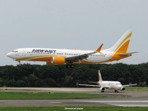 Penampakan pesawat Boeing 737-8 MAX (Msn. 63970) pertama milik Airfast Indonesia...