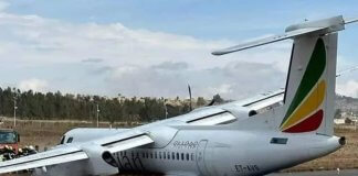 Sebuah pesawat DHC-8-402Q Dash 8 (ET-AVS) milik Ethiopian Airlines yang tengah m… Sebuah pesawat DHC-8-402Q Dash 8 (ET-AVS) milik Ethiopian Airlines yang tengah m...