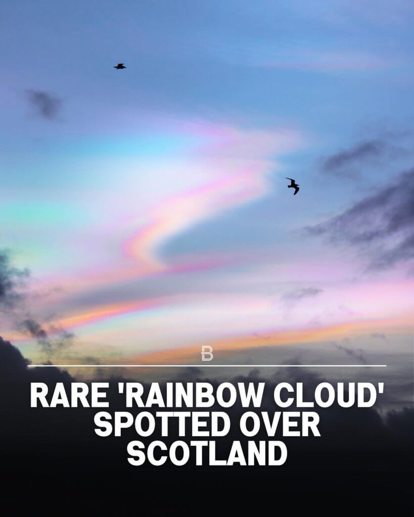 shares this iridescent sky from Scotland today! 

These are known as Nacreous cl...