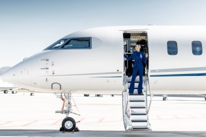 When the sun is glaring the Bombardier Vision flight deck on the  jet stays cool...